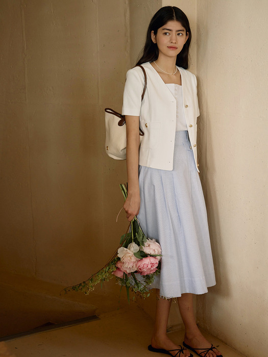 H Dahlia Linen Jacket_White