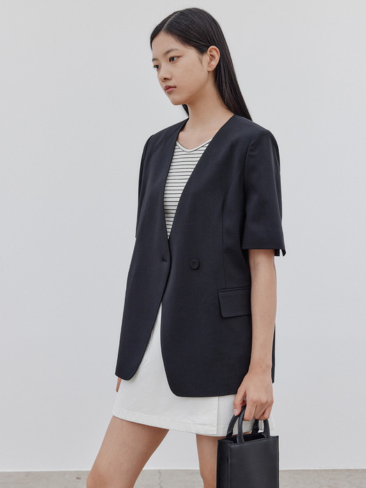 24N summer half sleeve jacket [BK]