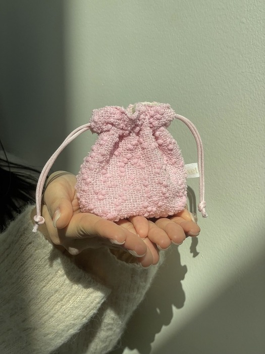 Cocoball Tweed Mini Pouch(Pink)