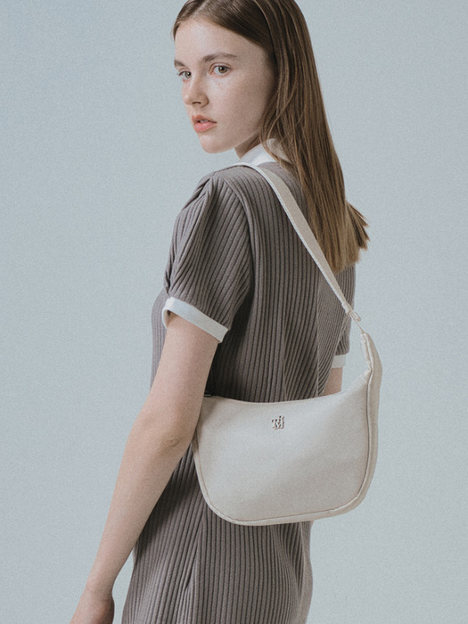 TRM Recycled Nylon Hobo Bag IVORY