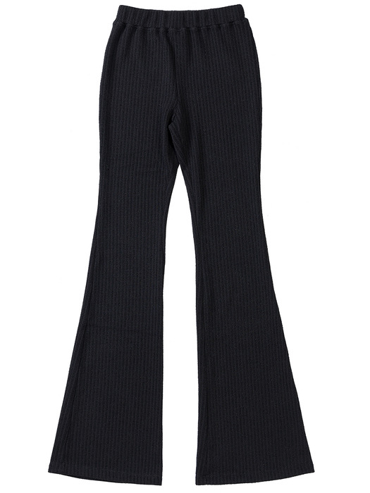 KNITTED SLIM BOOTSCUT PANTS [BLACK]