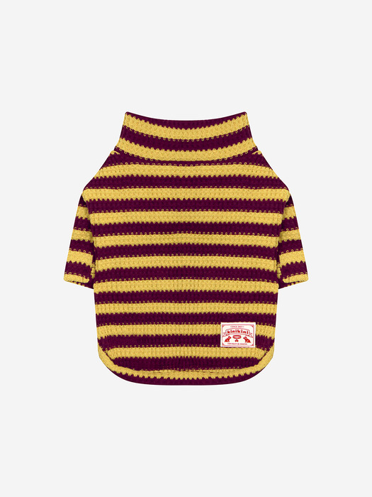 KINI WAFFLE KNIT TSHIRT-MUSTARD(반팔니트)