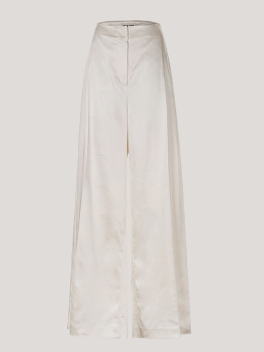 VERA Pleated Wide Leg Trausers_Ivory