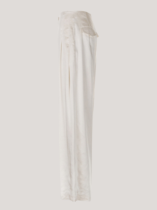 VERA Pleated Wide Leg Trausers_Ivory