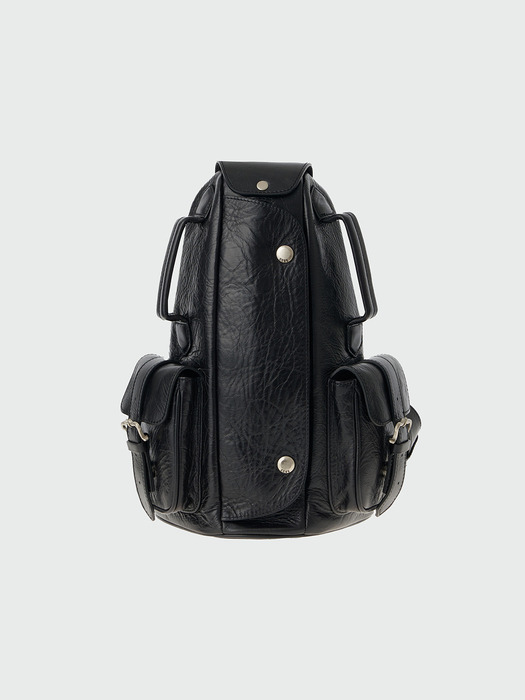 HENIAL Utility Leather Backpack - Black