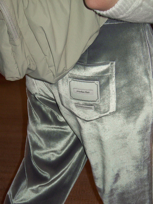 VELVET LOW WIDE PANTS_SILVER