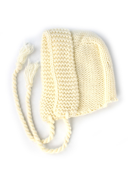 Rope Ivory Knit Bonnet Hat 니트버킷햇