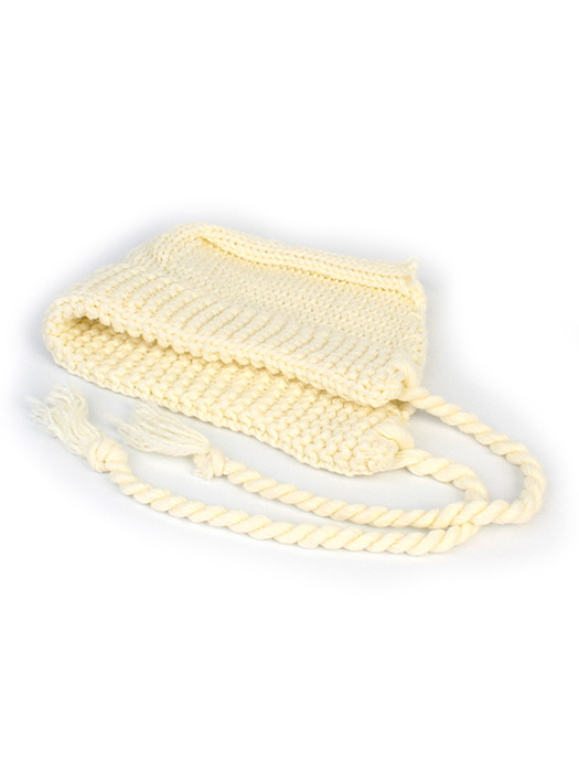 Rope Ivory Knit Bonnet Hat 니트버킷햇