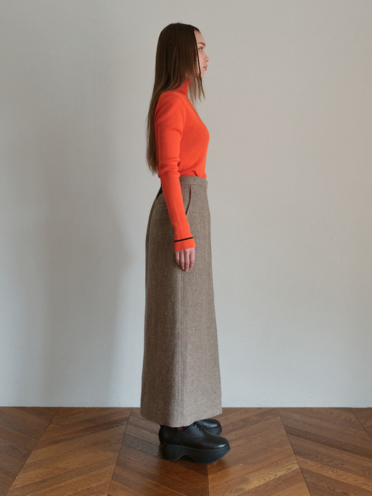 Front Slit Skirt_Oatmeal