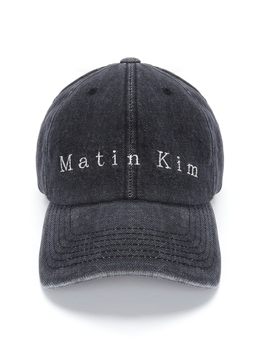 MATIN BLACK DENIM BALL CAP IN BLACK