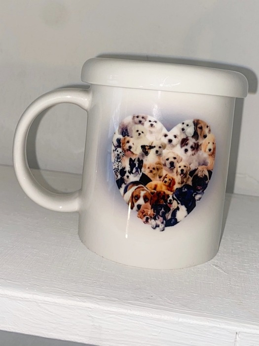 Heart puppy mug (orange&navy)