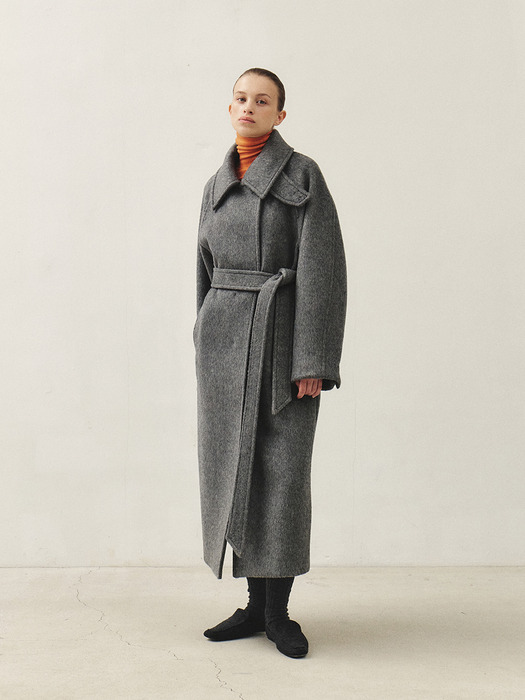 RTW CAMEL SEMI DOUBLE COAT_GREY