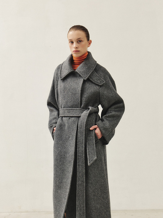 RTW CAMEL SEMI DOUBLE COAT_GREY