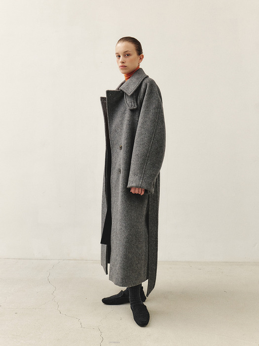 RTW CAMEL SEMI DOUBLE COAT_GREY