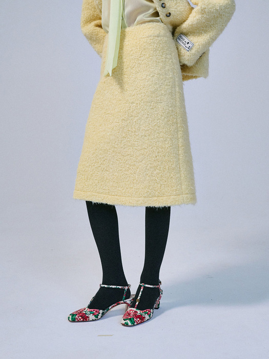 WOOL MIDI SKIRT_YELLOW