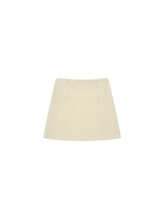 A WOOL TWEED MINI SKIRT_IVORY