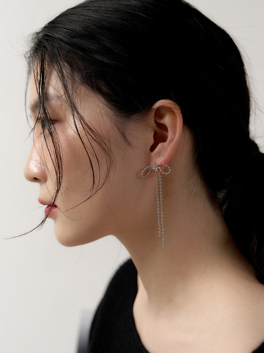 holi long ribbon earring (2color)