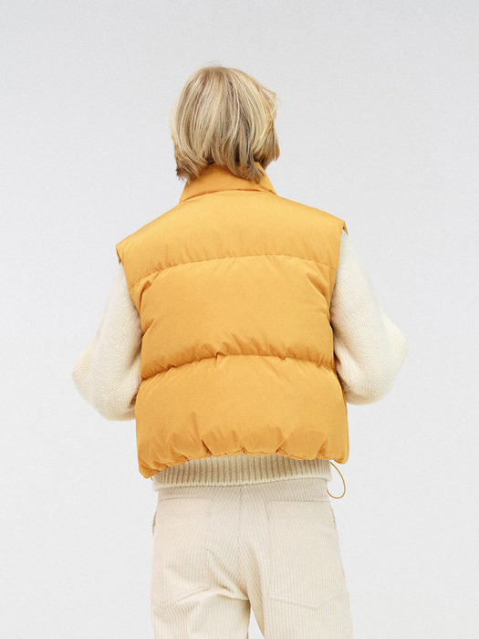 Cropped puffer vest (Yellow)