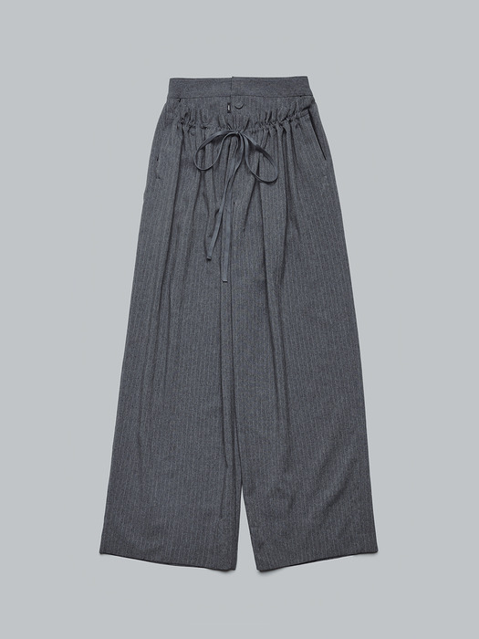 GREY LAYERED DRAWSTRING SAILOR PANTS