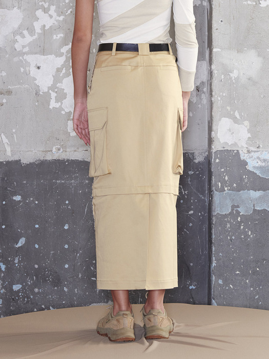 JOEL Cargo Long Skirt Beige