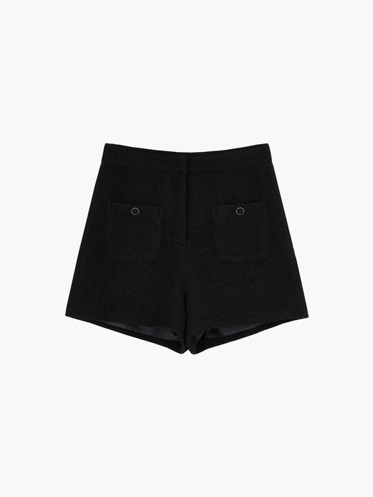 Wool Tweed Shorts(Black)