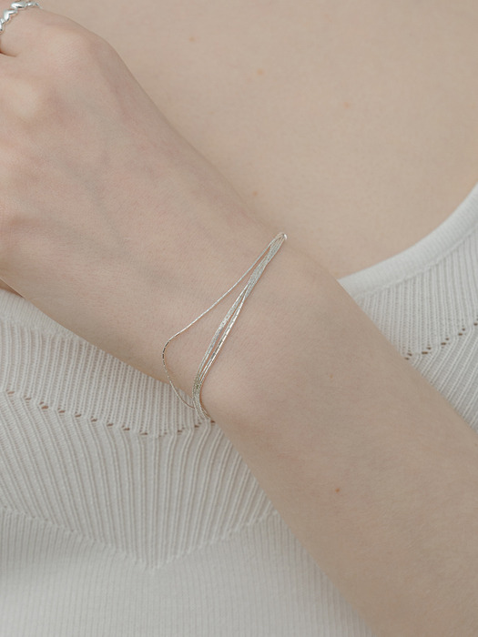 [Silver925] WE016 Shine silver line bracelet