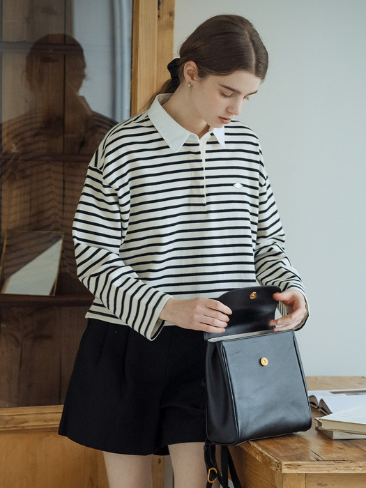 Rugby stripe t-shirt_Black