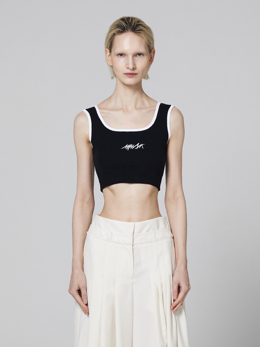 Signature logo basic line detail sleeveless top