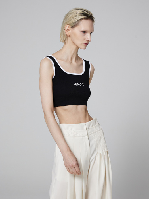 Signature logo basic line detail sleeveless top