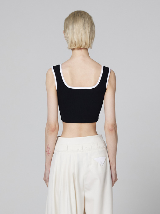 Signature logo basic line detail sleeveless top