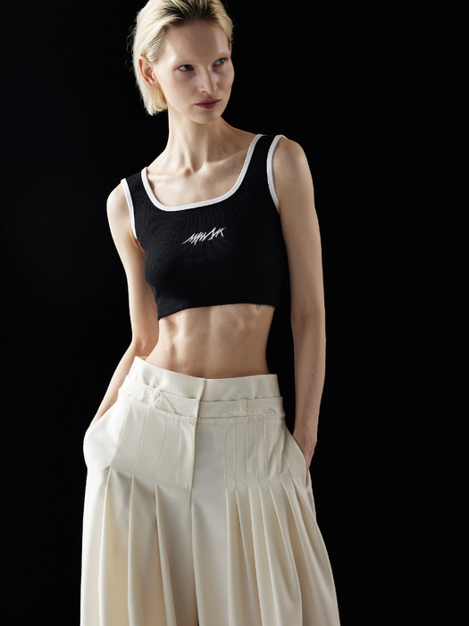 Signature logo basic line detail sleeveless top