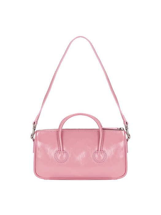 ZIPPER SMALL_candy pink glossy plain