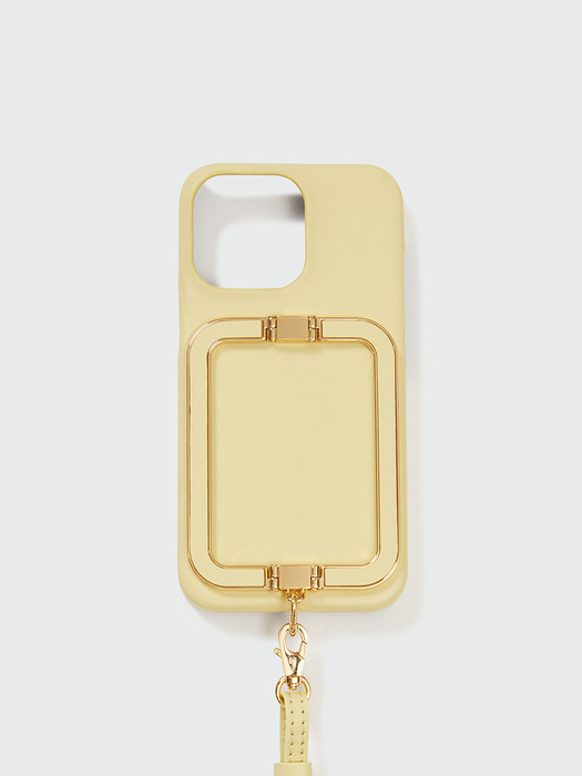 Phone Case with Leather Strap Butter Yellow