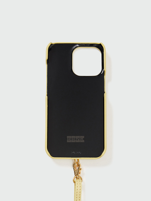 Phone Case with Leather Strap Butter Yellow