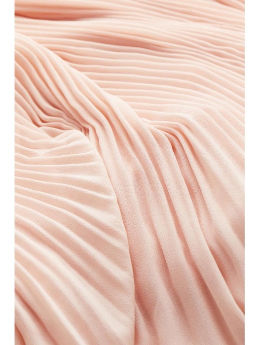 타이 디테일 플리츠 드레스 파우더 핑크 1222581006