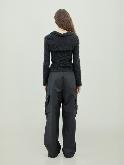 Waist-Detail Two Way Cargo Trousers (BLACK)