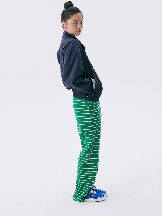 Stripe Terry Banding Pants_Green