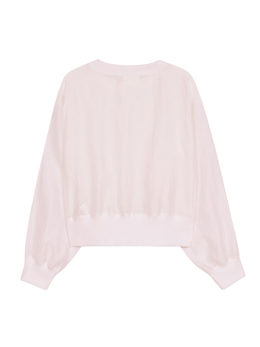 LINEN BLENDED SEE THROUGH PULLOVER_PINK