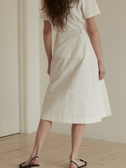 Front pleats detail skirt - Off white