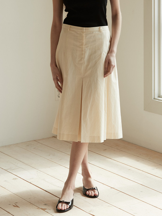 Front pleats detail skirt - Off white