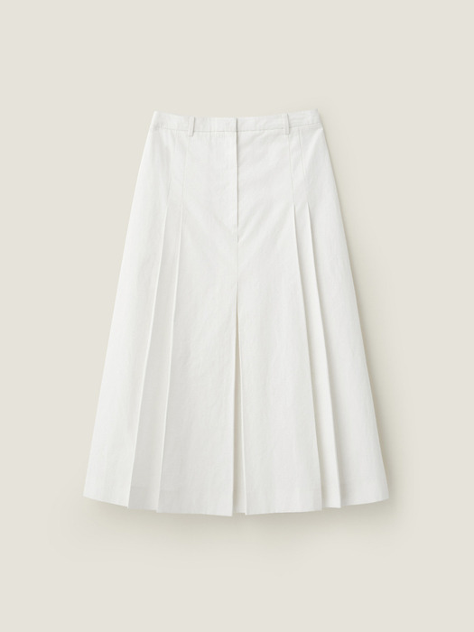 Front pleats detail skirt - Off white