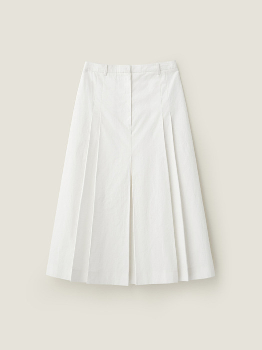 [단독]Front pleats detail skirt - Off white