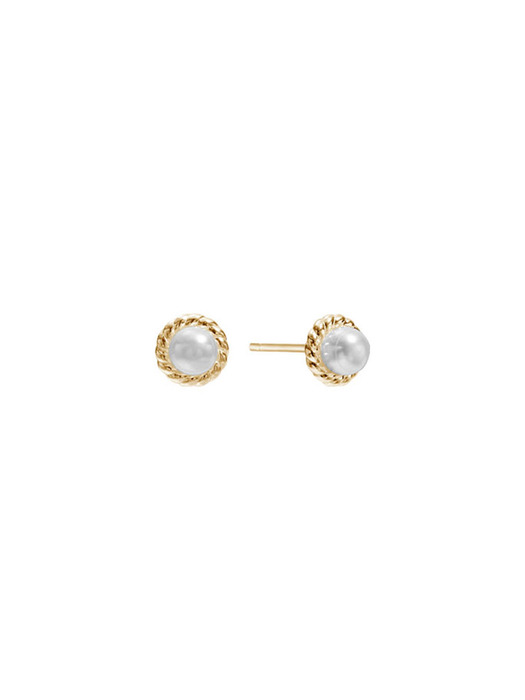 [925 silver] Deux.silver.185 / natte pearl earring (2 color)