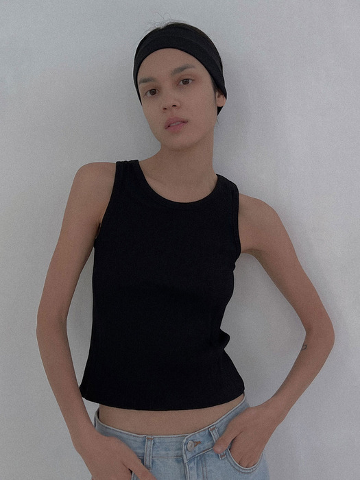 [24 SUMMER][SALT Label] LYCHEE GOLGI SLEEVELESS_BLACK