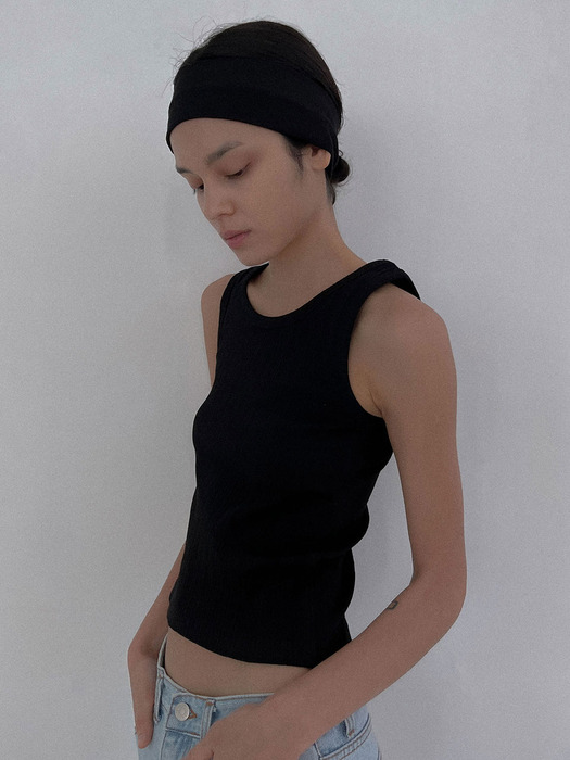 [24 SUMMER][SALT Label] LYCHEE GOLGI SLEEVELESS_BLACK