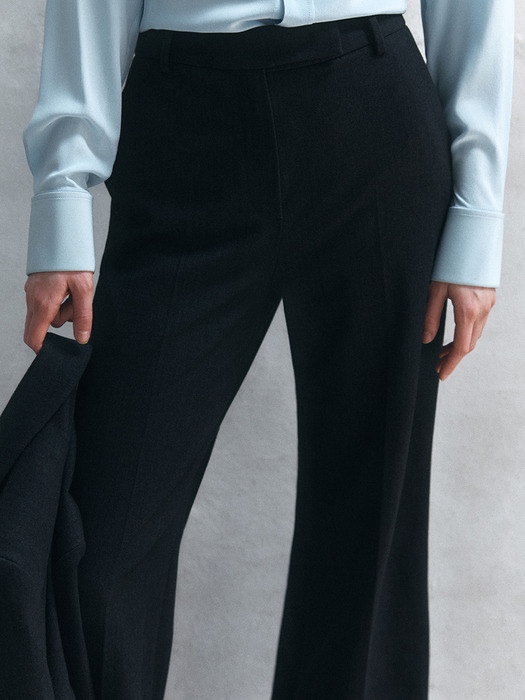 Herringbone Semi-Wide Trousers