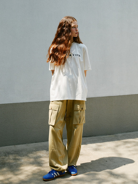 Drawstring Cargo Pants (Beige)