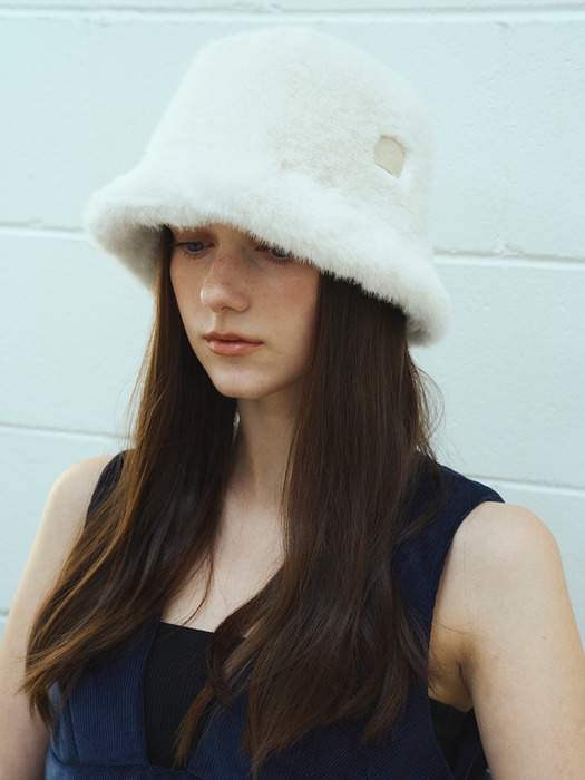 Milky fur bucket hat_4color