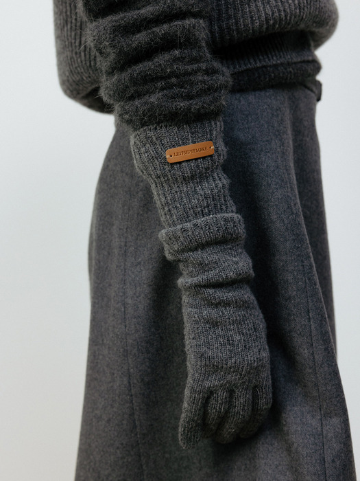 LONG KNIT GLOVES [CHARCOAL]