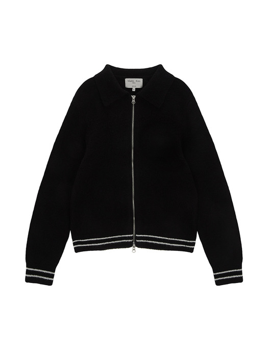 PUNCHING POINT LOGO KNIT CARDIGAN FOR WOMEN IN BLACK